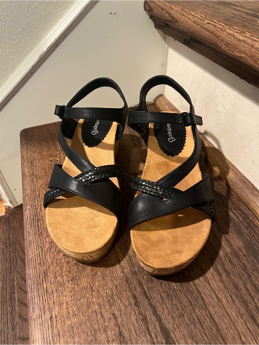 BareTraps Black and Tan Women's Platform Sandals